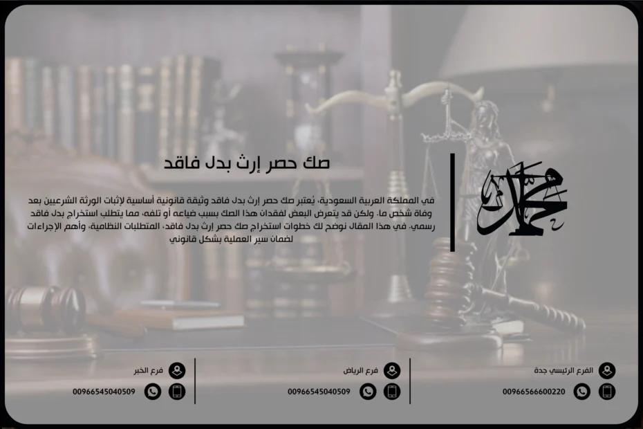 صك حصر إرث بدل فاقد