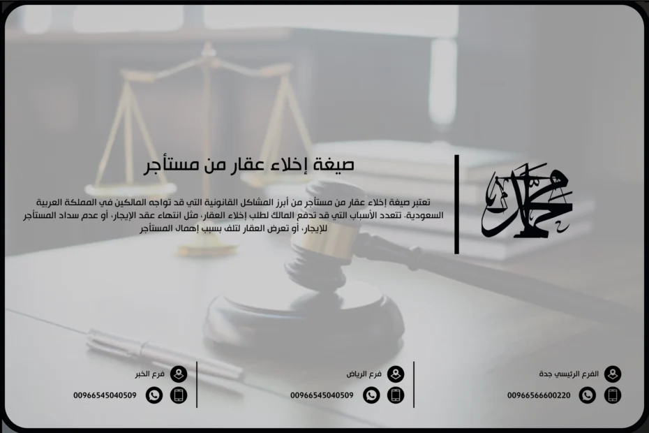 صيغة إخلاء عقار من مستأجر