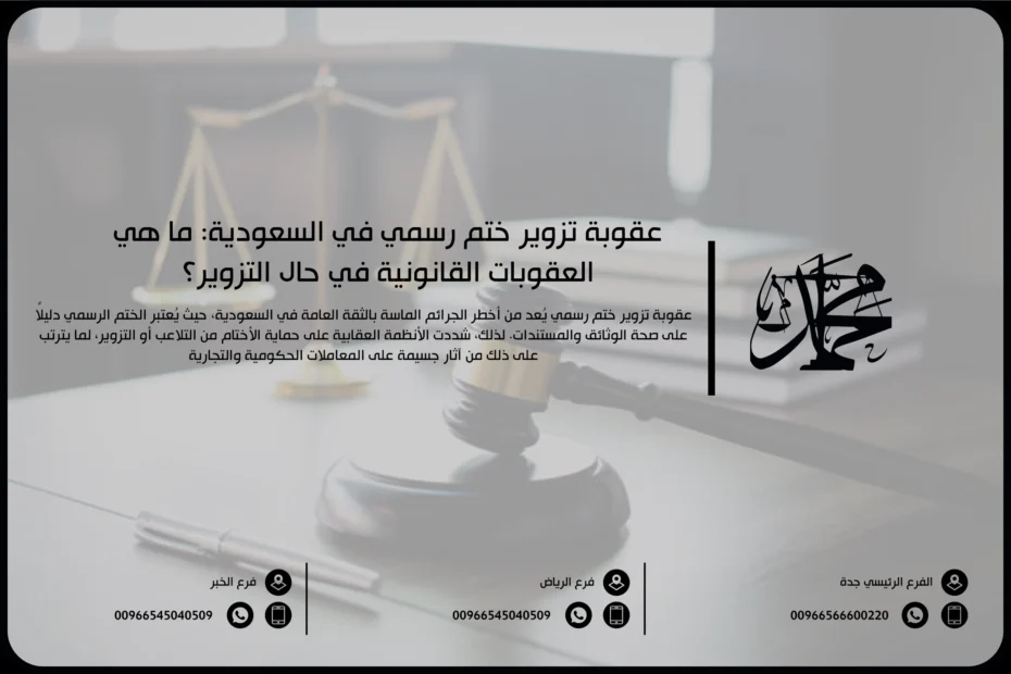 عقوبة تزوير ختم رسمي في السعودية: ما هي العقوبات القانونية في حال التزوير؟