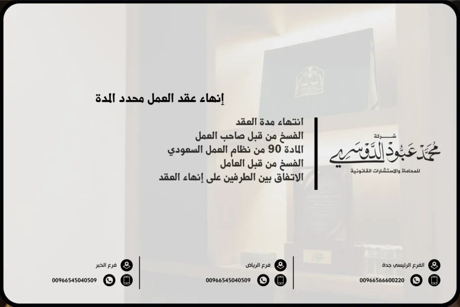 إنهاء عقد العمل محدد المدة